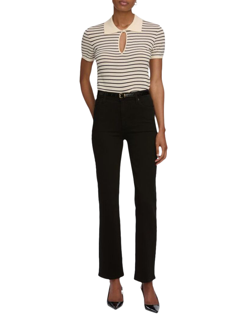 Product image 2 of 4, which shows FRAME Le Sleek Straight Jeans, Black, 24