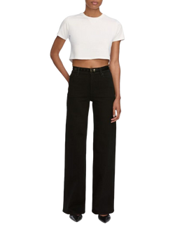 FRAME Slim Palazzo Jeans, Black