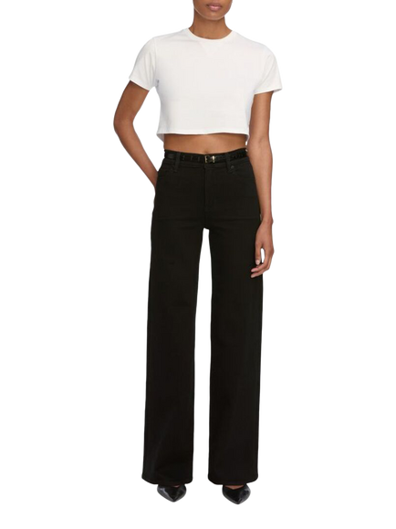 FRAME Slim Palazzo Jeans, Black