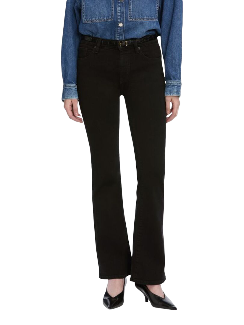 Product image 1 of 4, which shows FRAME The Icon Flare Jeans, Black, 24