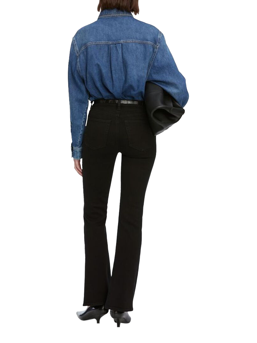 Product image 4 of 4, which shows FRAME The Icon Flare Jeans, Black, 24