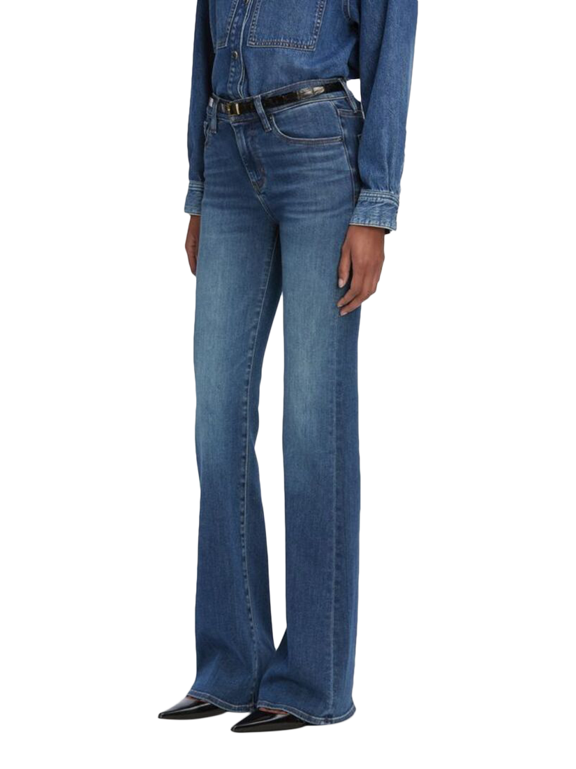 Product image 2 of 4, which shows FRAME The Icon Flare Jeans, Blue, 24
