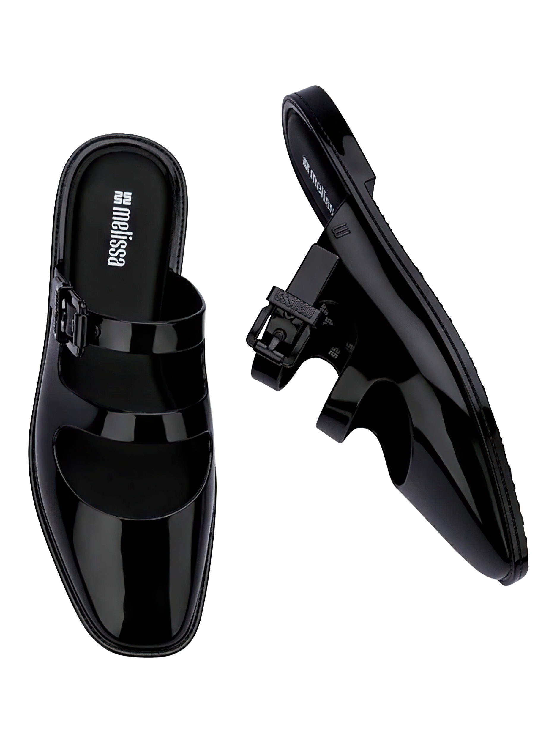 Product image 3 of 4, which shows Melissa Anastasia Jelly Slider Sandals, Black, 3