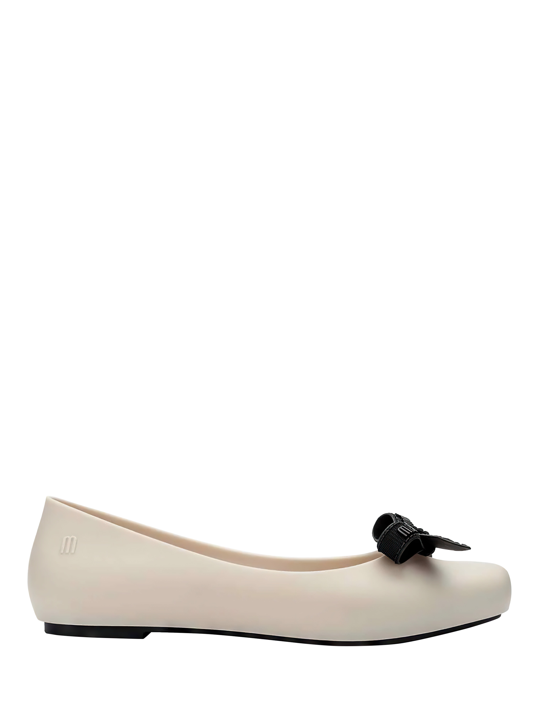 Product image 1 of 4, which shows Melissa Aura M Lover Ballerina Pumps, Beige/Black, 3
