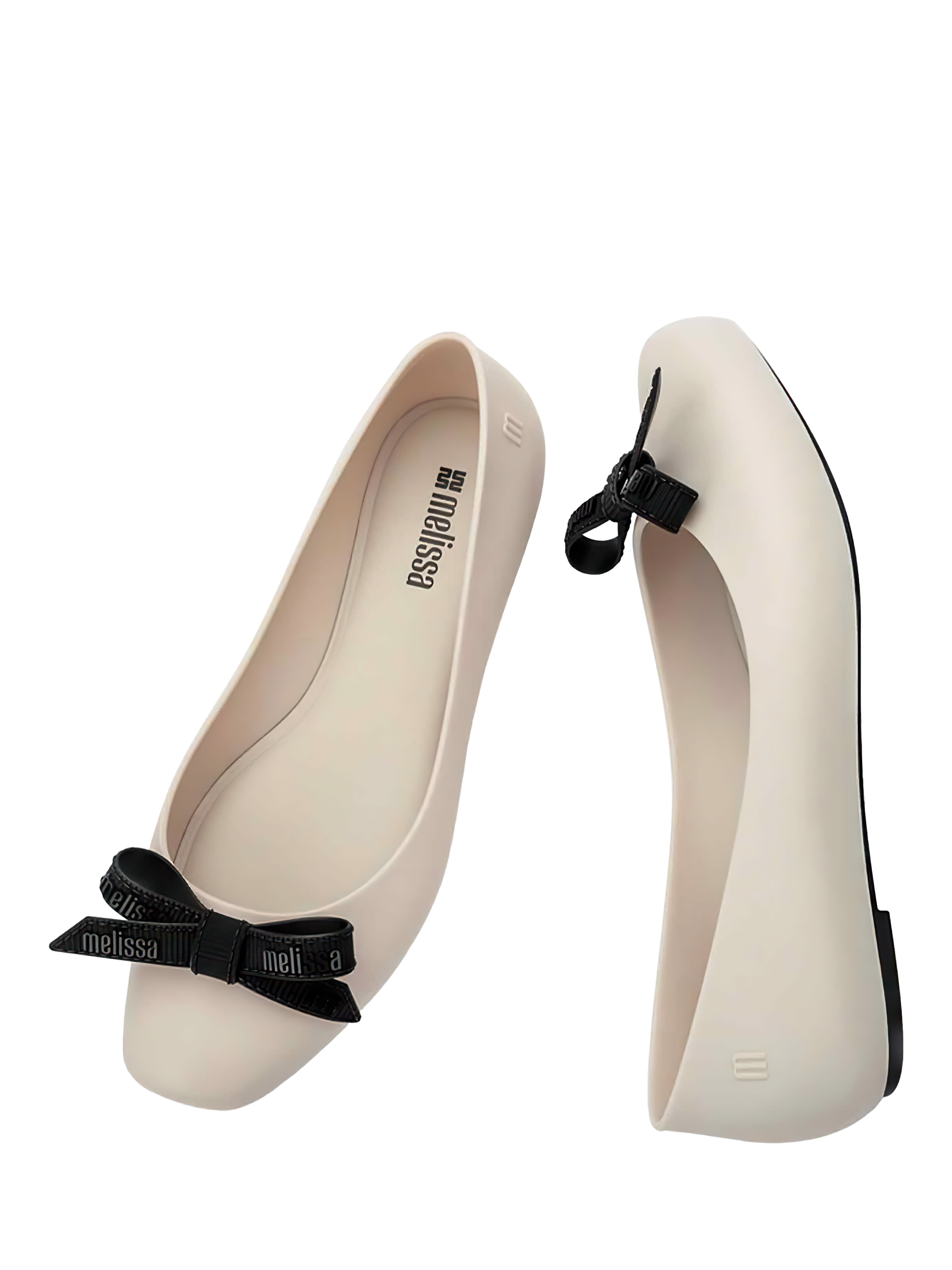 Product image 3 of 4, which shows Melissa Aura M Lover Ballerina Pumps, Beige/Black, 3