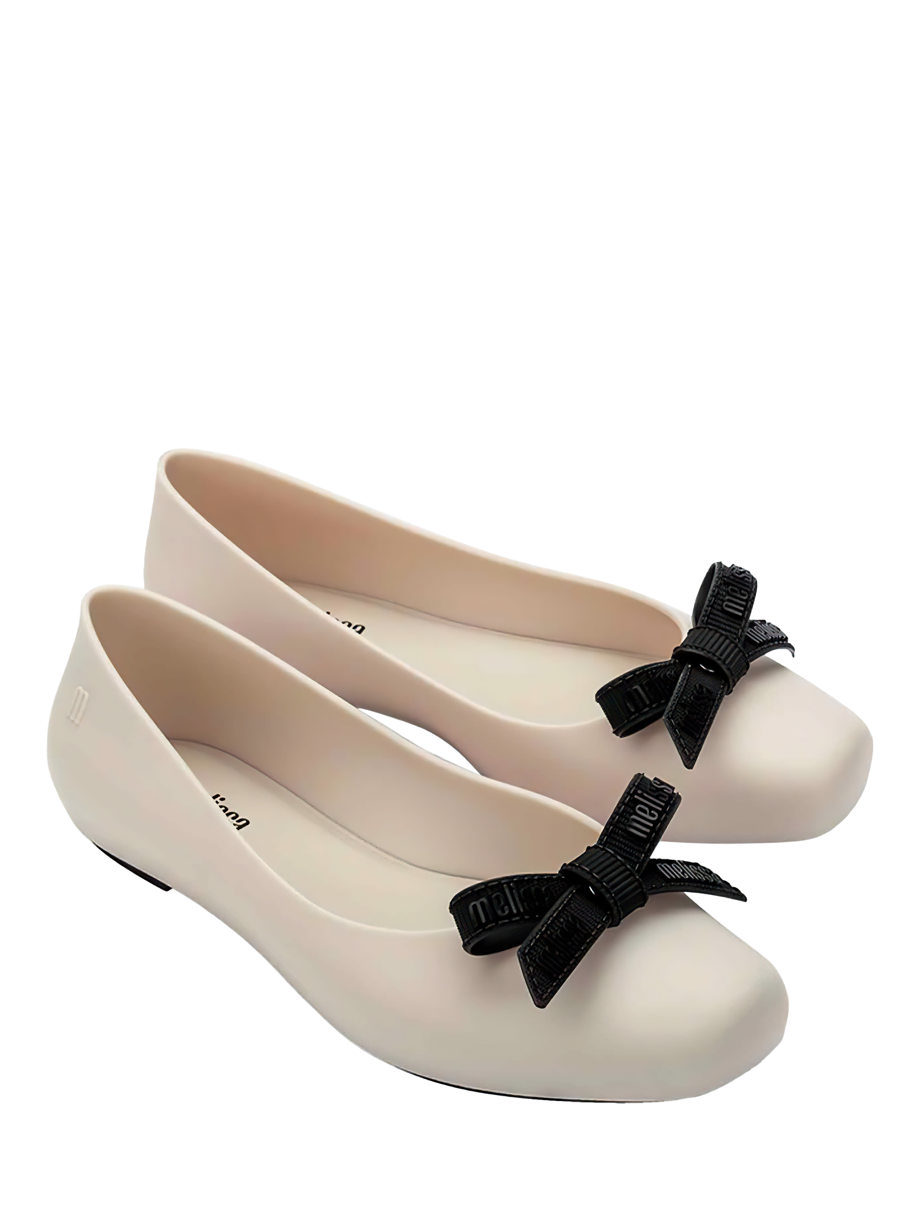 Product image 4 of 4, which shows Melissa Aura M Lover Ballerina Pumps, Beige/Black, 3