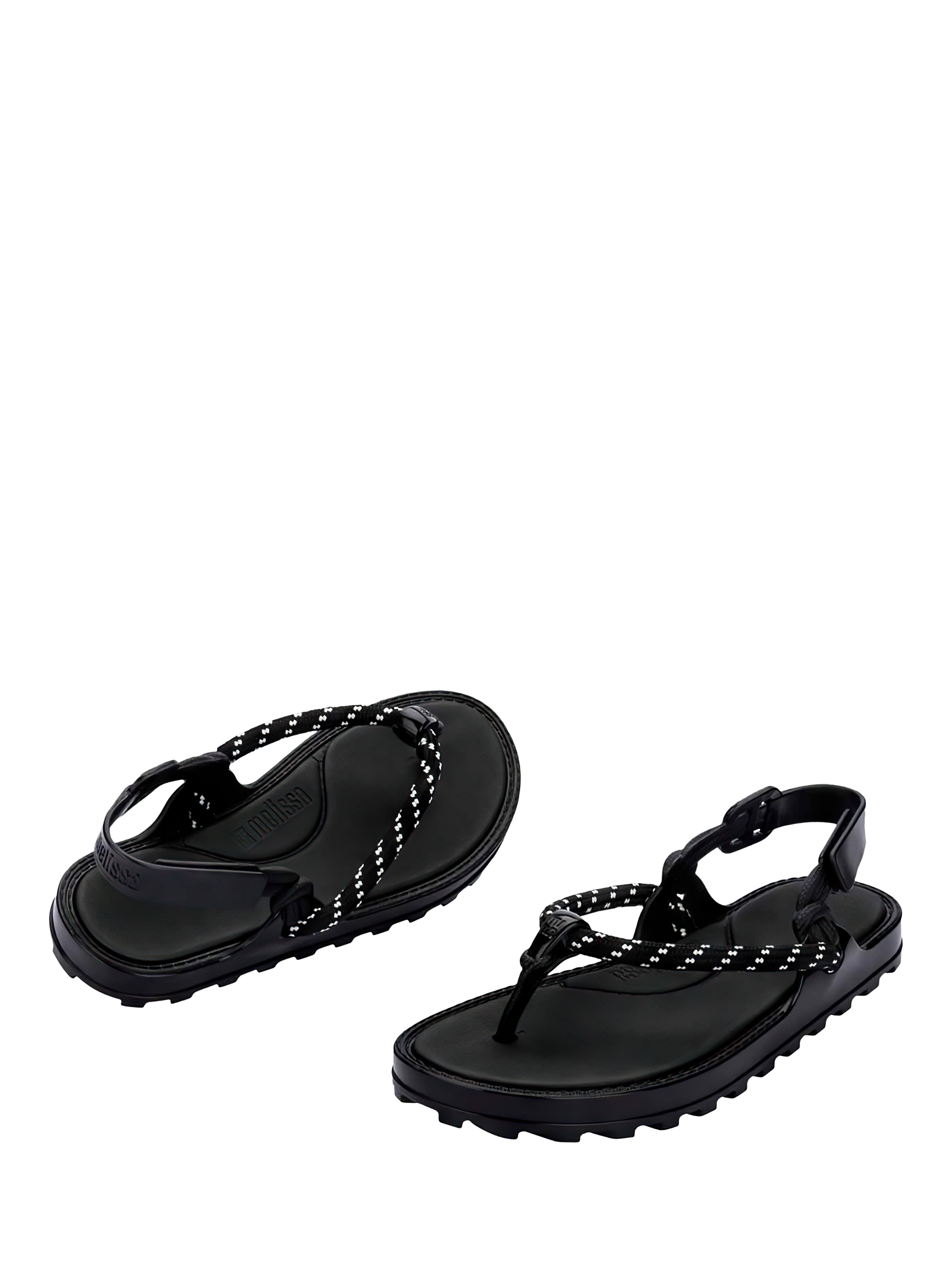 Product image 2 of 4, which shows Melissa Bond Strappy Sandals, Black/White, 3