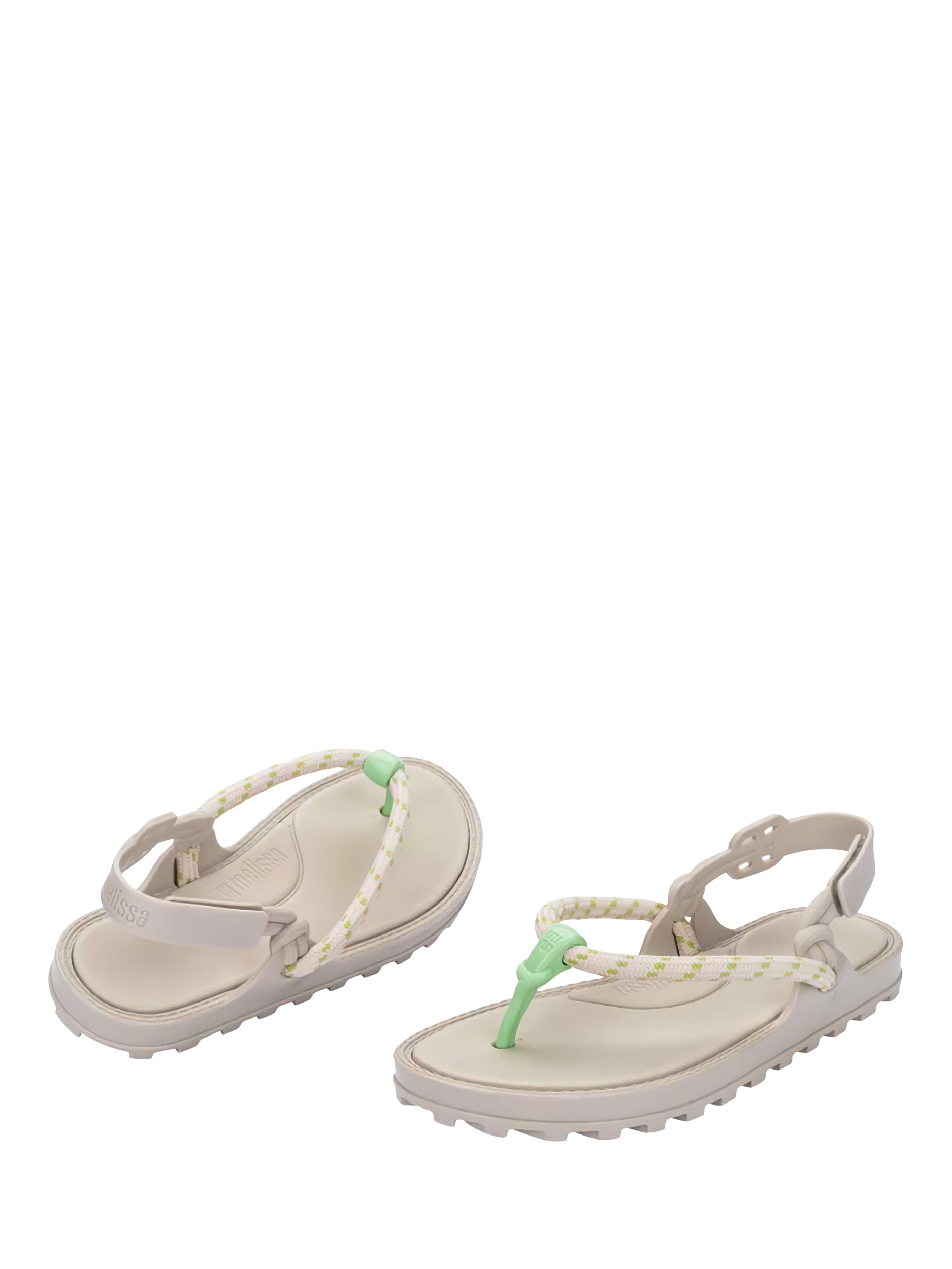 Product image 2 of 4, which shows Melissa Bond Strappy Sandals, Beige/Green, 3