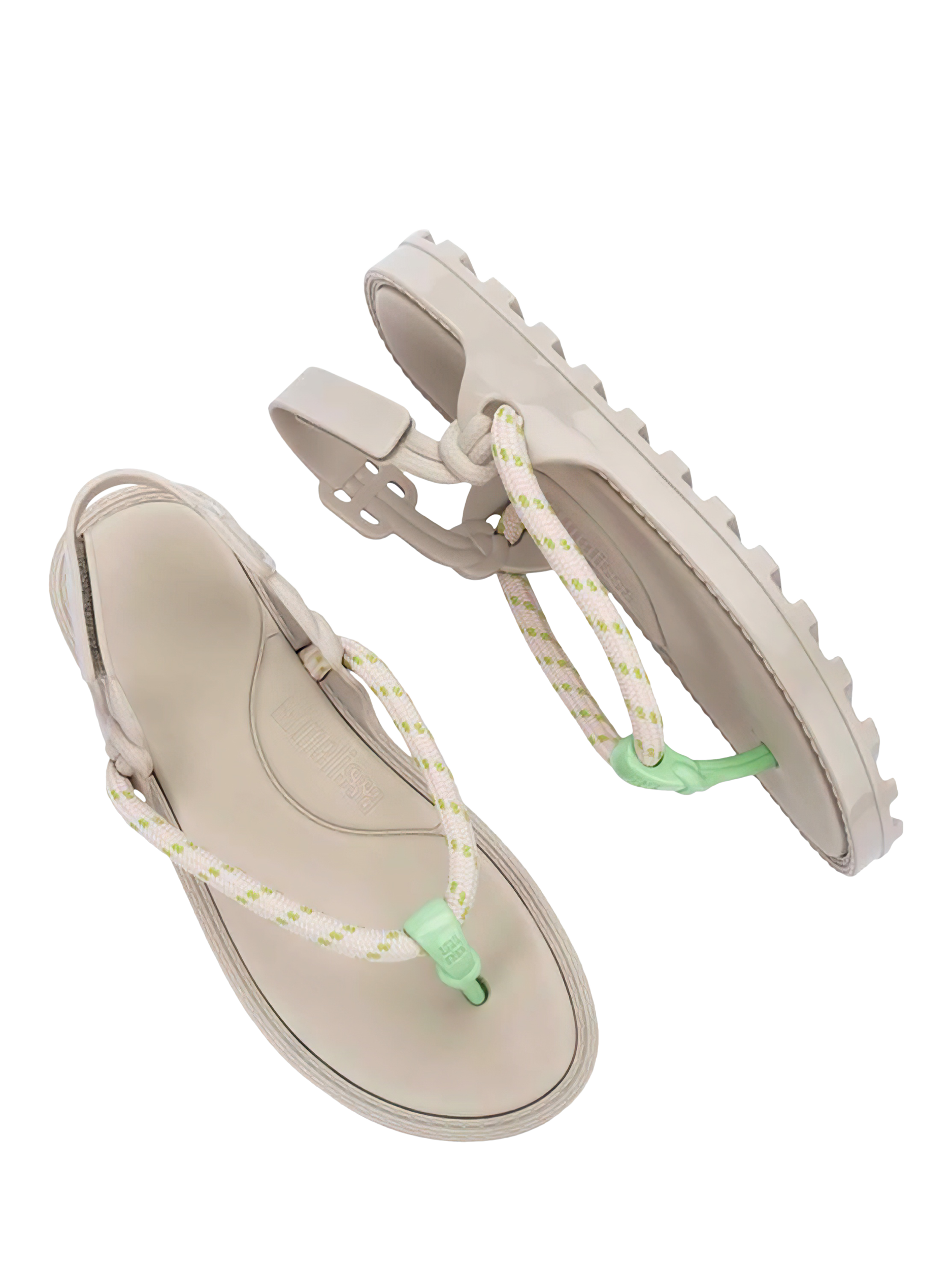 Product image 3 of 4, which shows Melissa Bond Strappy Sandals, Beige/Green, 3