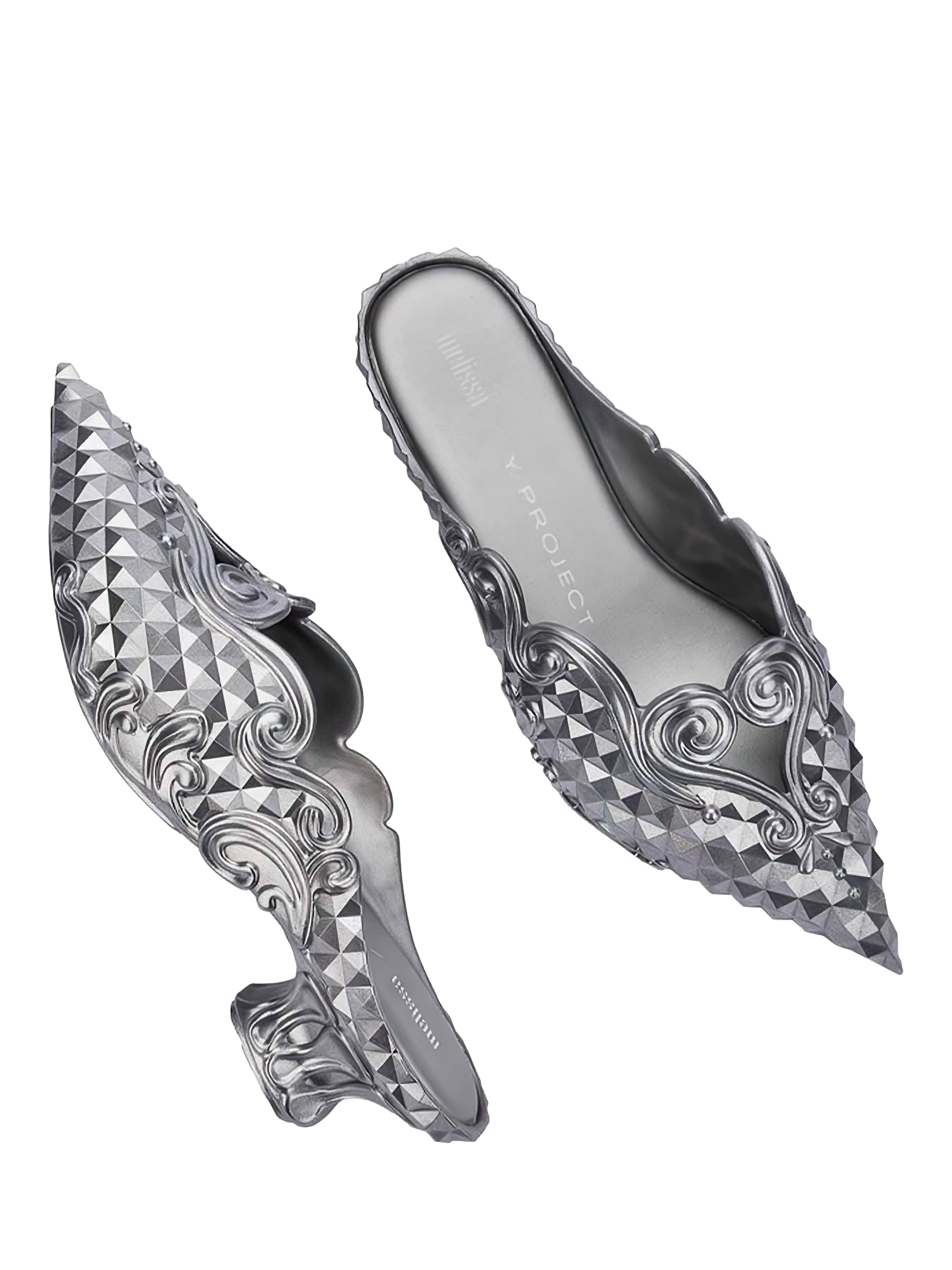 Melissa x Y.Project Jelly Court Shoes, Metallic Silver