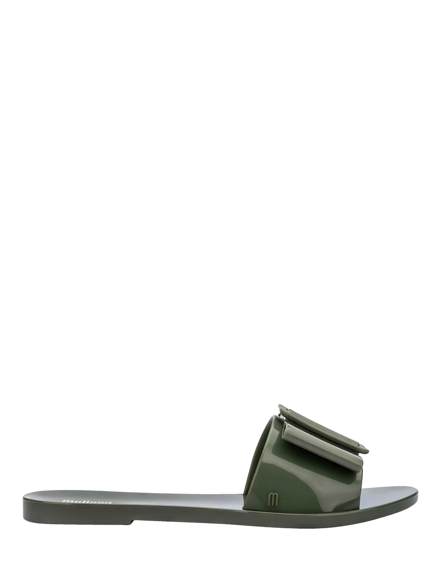 Product image 1 of 4, which shows Melissa Babe Ad Jelly Slider Sandals, Dark Green, 3