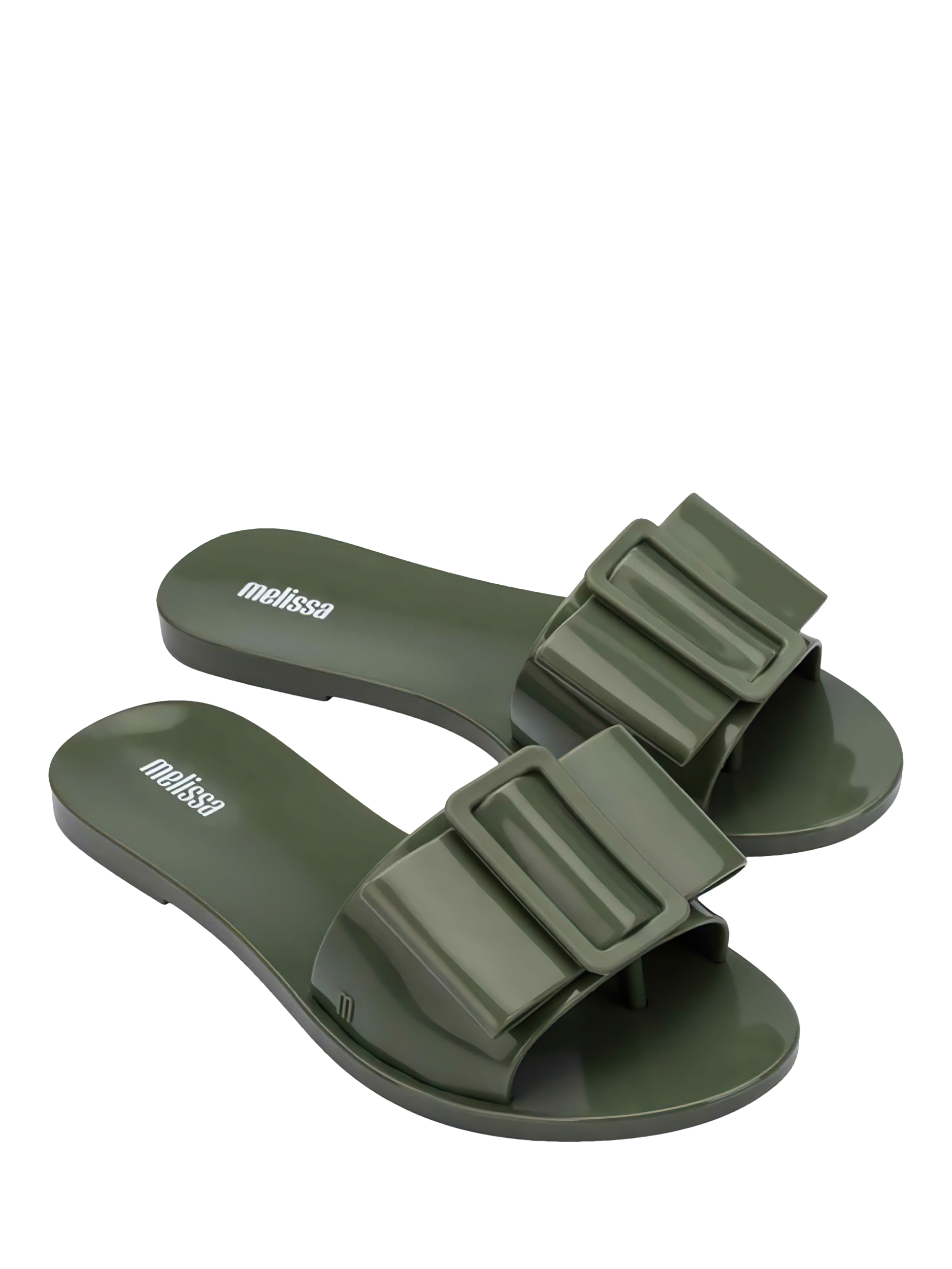 Product image 4 of 4, which shows Melissa Babe Ad Jelly Slider Sandals, Dark Green, 3