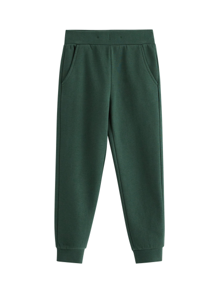 Lindex Kids' Cotton Blend Jogging Bottoms, Dark Dusty Green - view 2, Dark Dusty Green