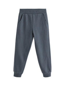 Lindex Kids' Cotton Blend Elasticated Jogging Bottoms, Dark Grey, Dark Grey