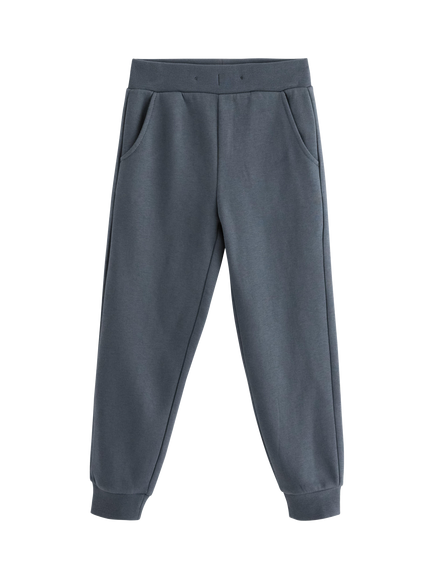 Lindex Kids' Cotton Blend Elasticated Jogging Bottoms, Dark Grey, Dark Grey