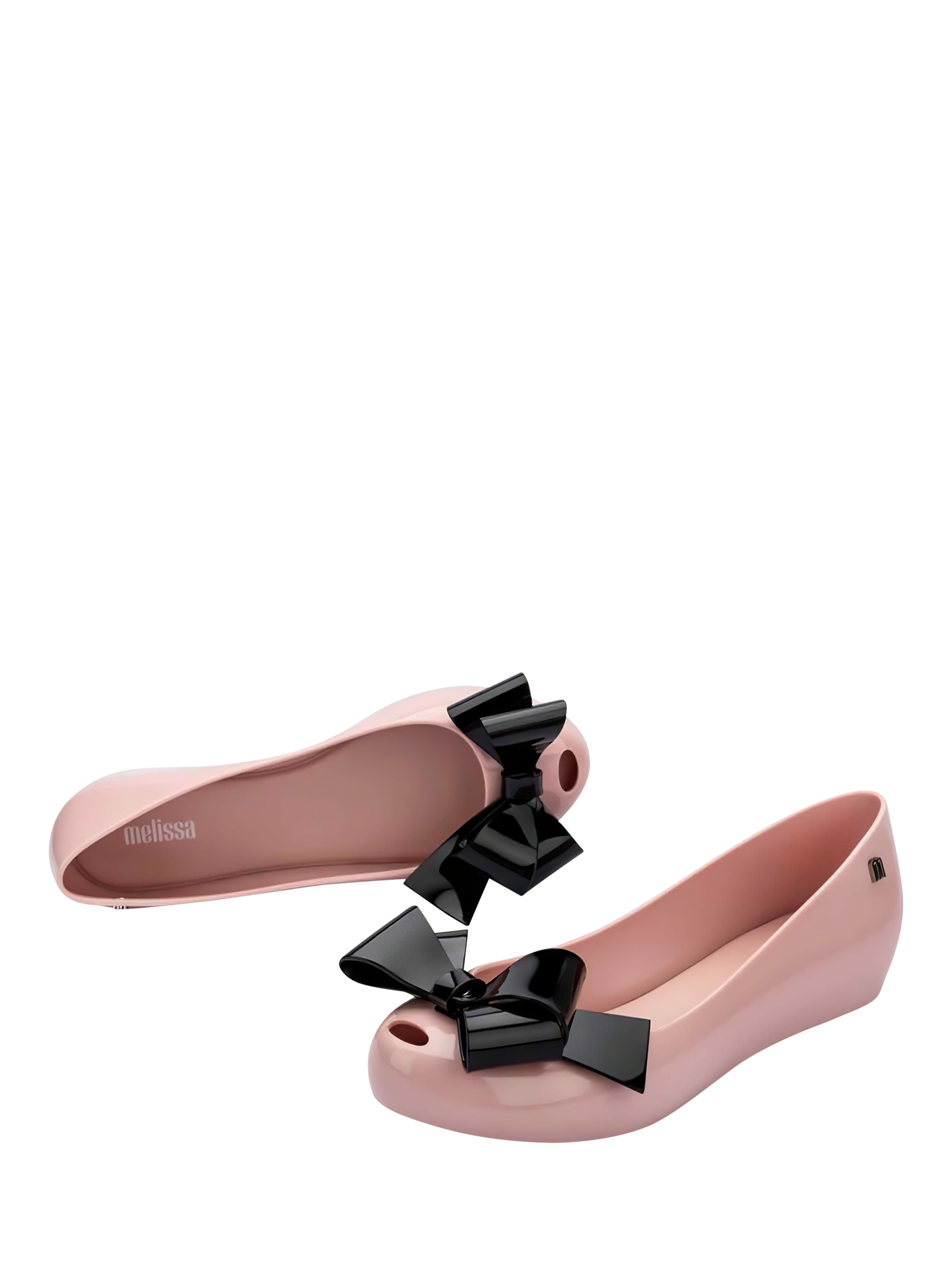 Product image 2 of 4, which shows Melissa Ultragirl Classy Ballerina Pumps, Black/Pink, Pink/Black, 4