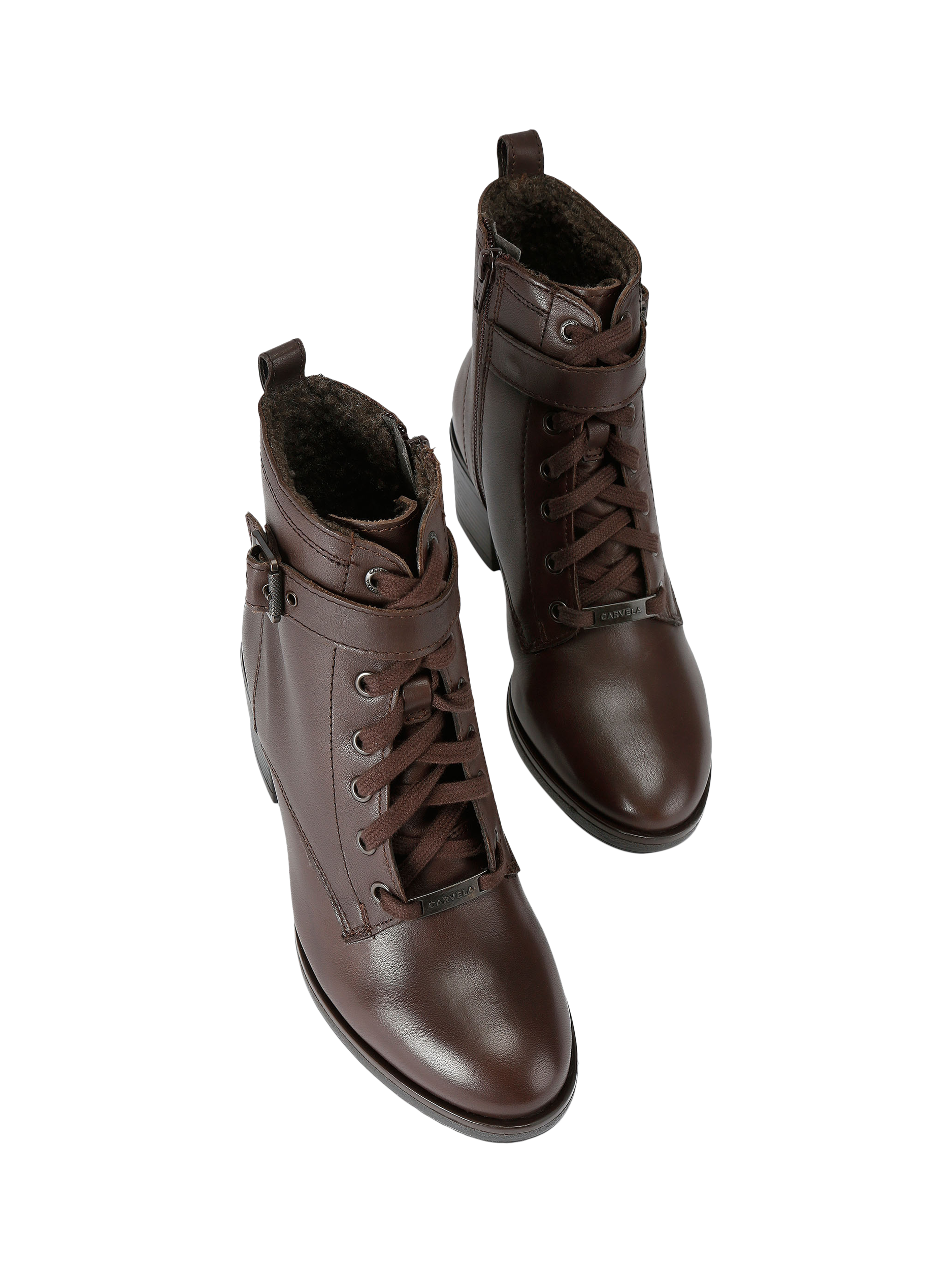 Product image 3 of 4, which shows Carvela Snug Leather Ankle Boots, Brown, 3