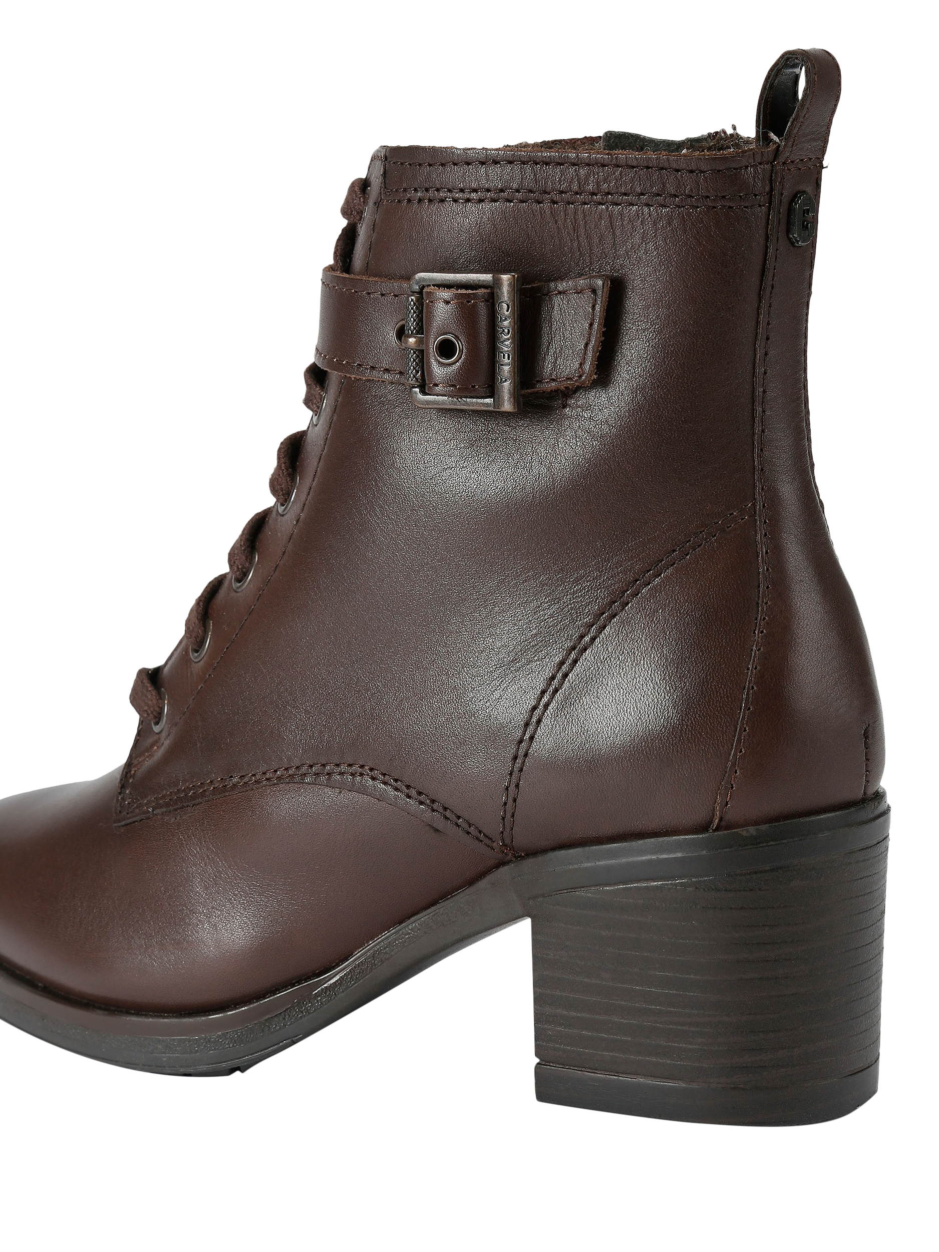 Product image 4 of 4, which shows Carvela Snug Leather Ankle Boots, Brown, 3