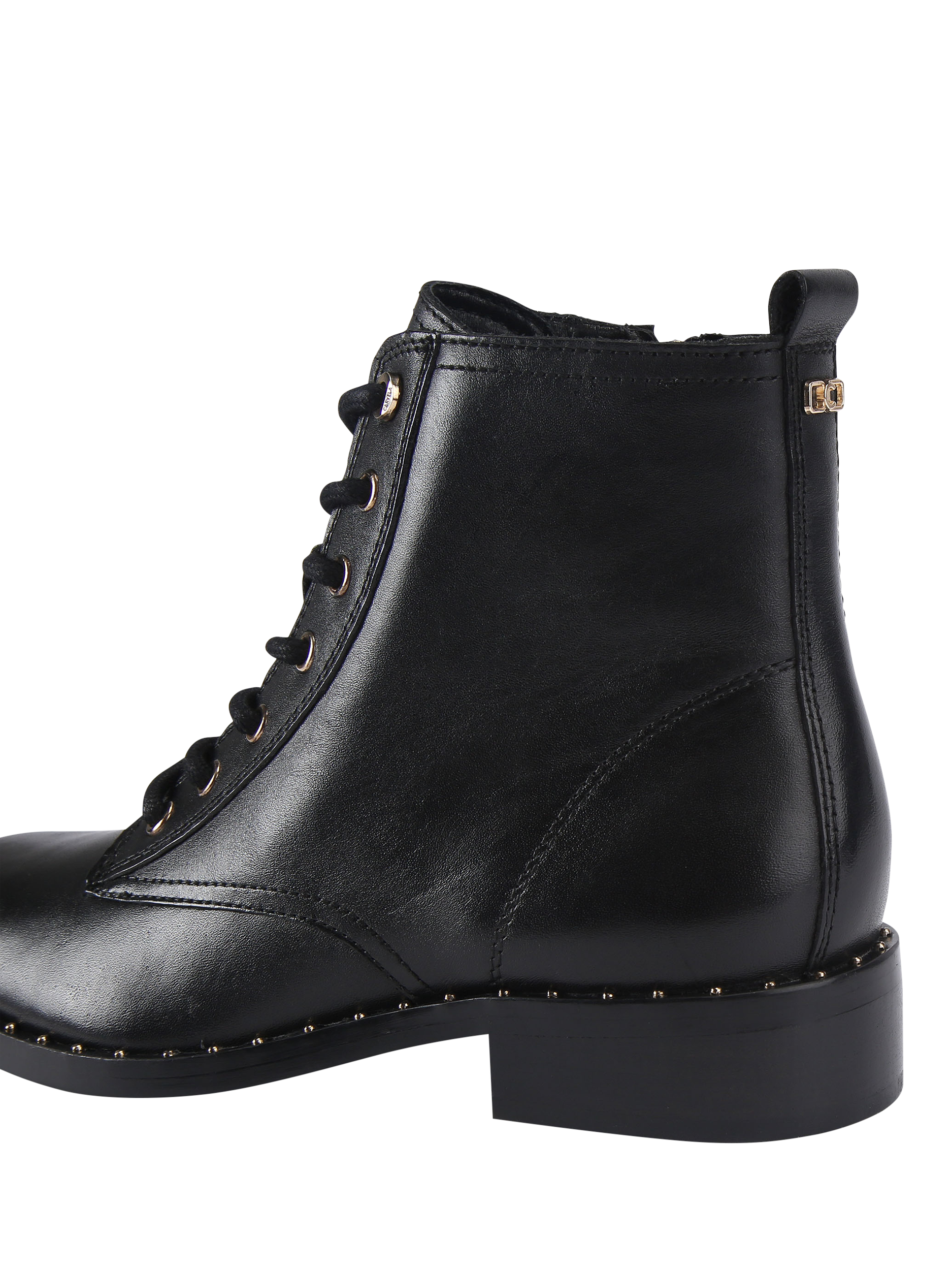 Product image 4 of 6, which shows Carvela Studio Spike Leather Ankle Boots, Black, 3