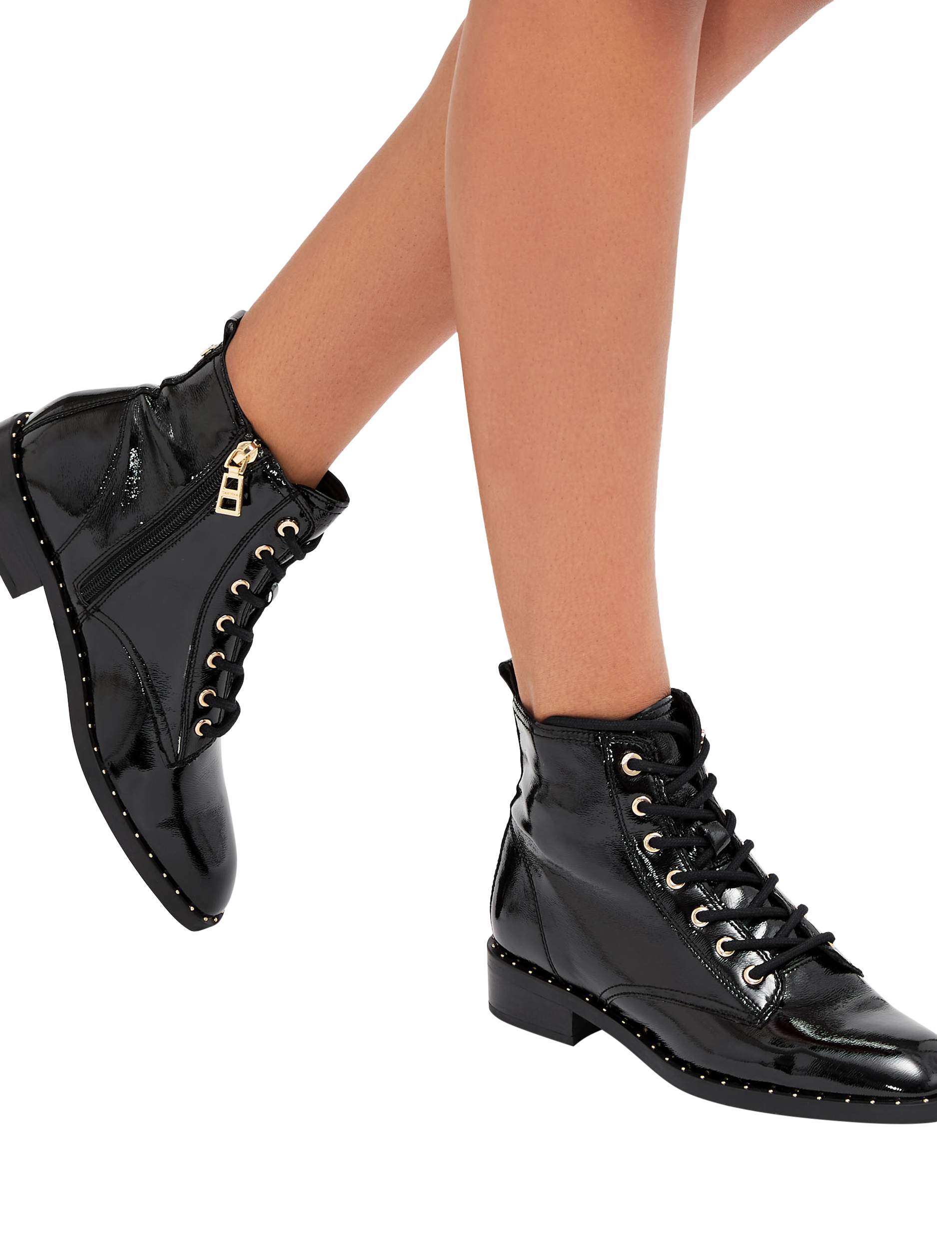 Product image 2 of 6, which shows Carvela Studio Spike Patent Leather Ankle Boots, Black, 3