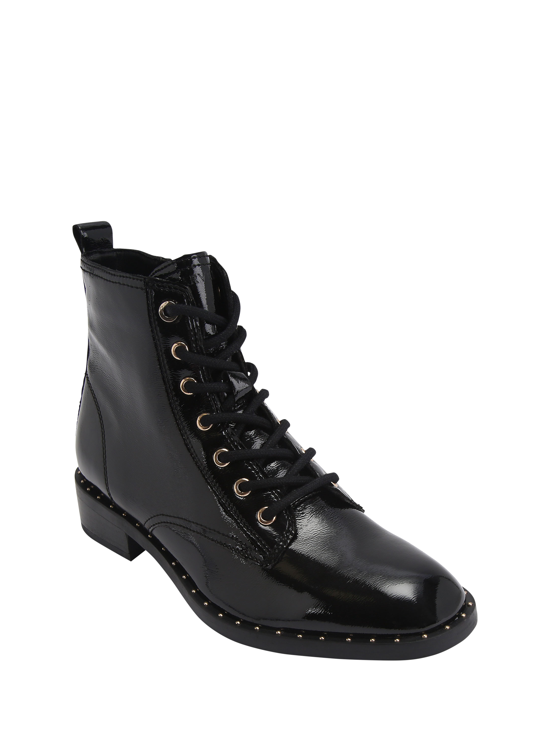 Product image 3 of 6, which shows Carvela Studio Spike Patent Leather Ankle Boots, Black, 3