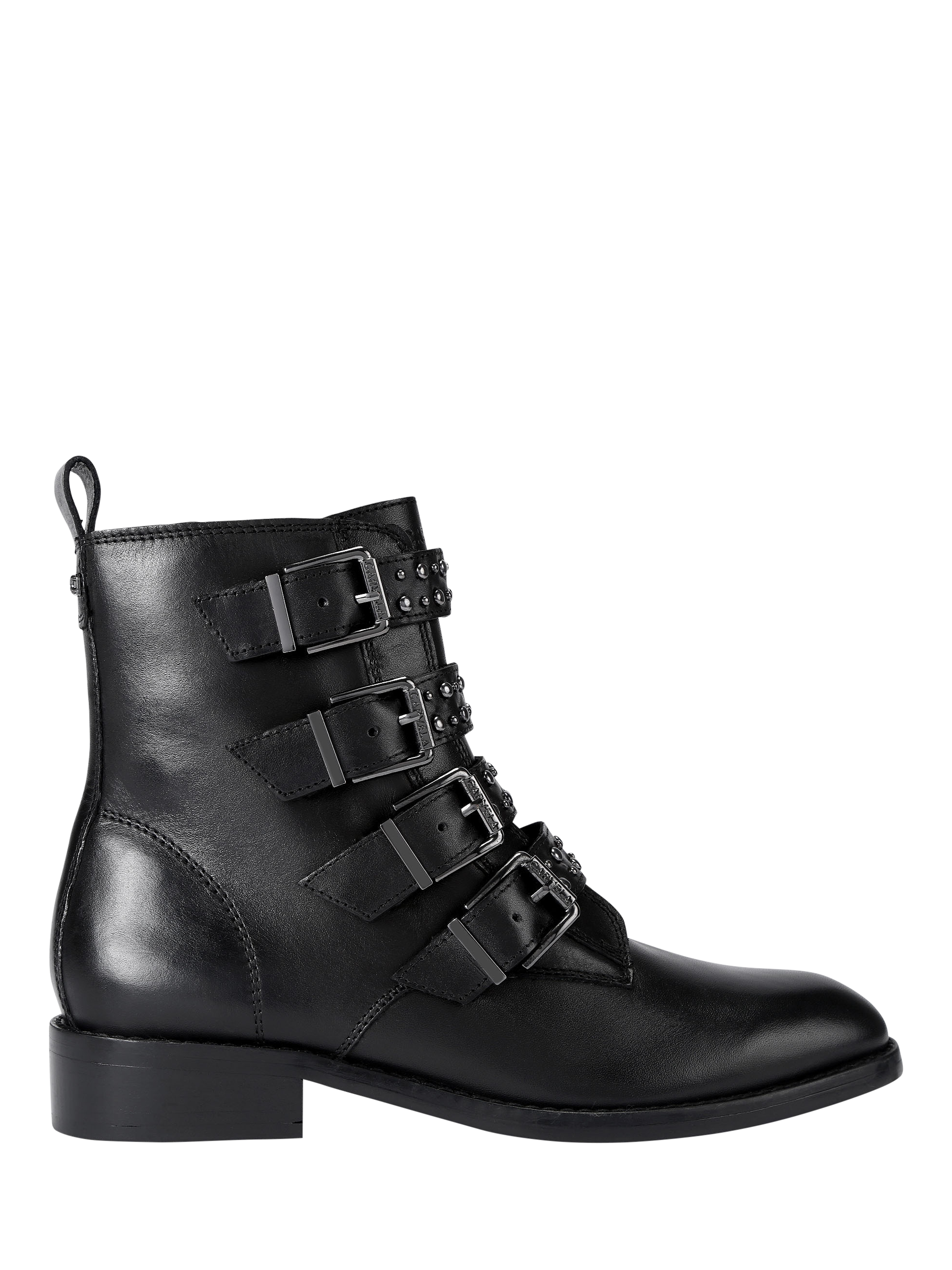 Product image 1 of 6, which shows Carvela Studio Strap Leather Ankle Boots, Black, 3