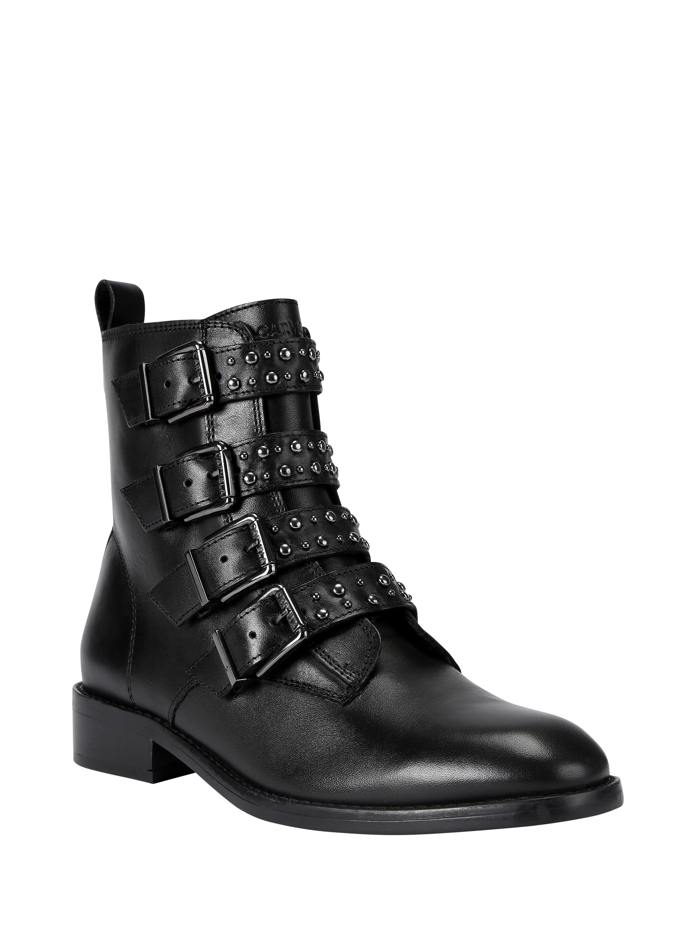 Product image 3 of 6, which shows Carvela Studio Strap Leather Ankle Boots, Black, 3