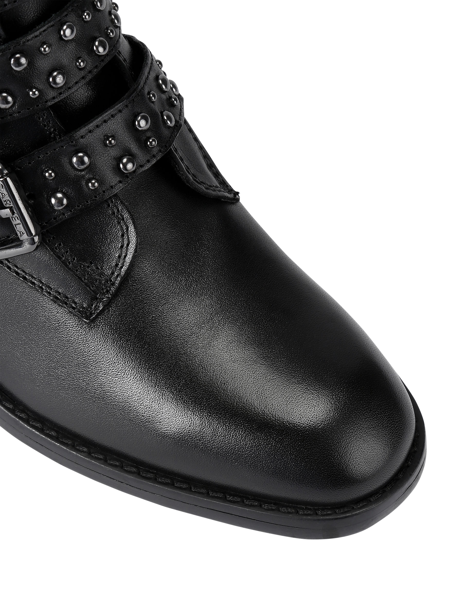 Product image 6 of 6, which shows Carvela Studio Strap Leather Ankle Boots, Black, 3