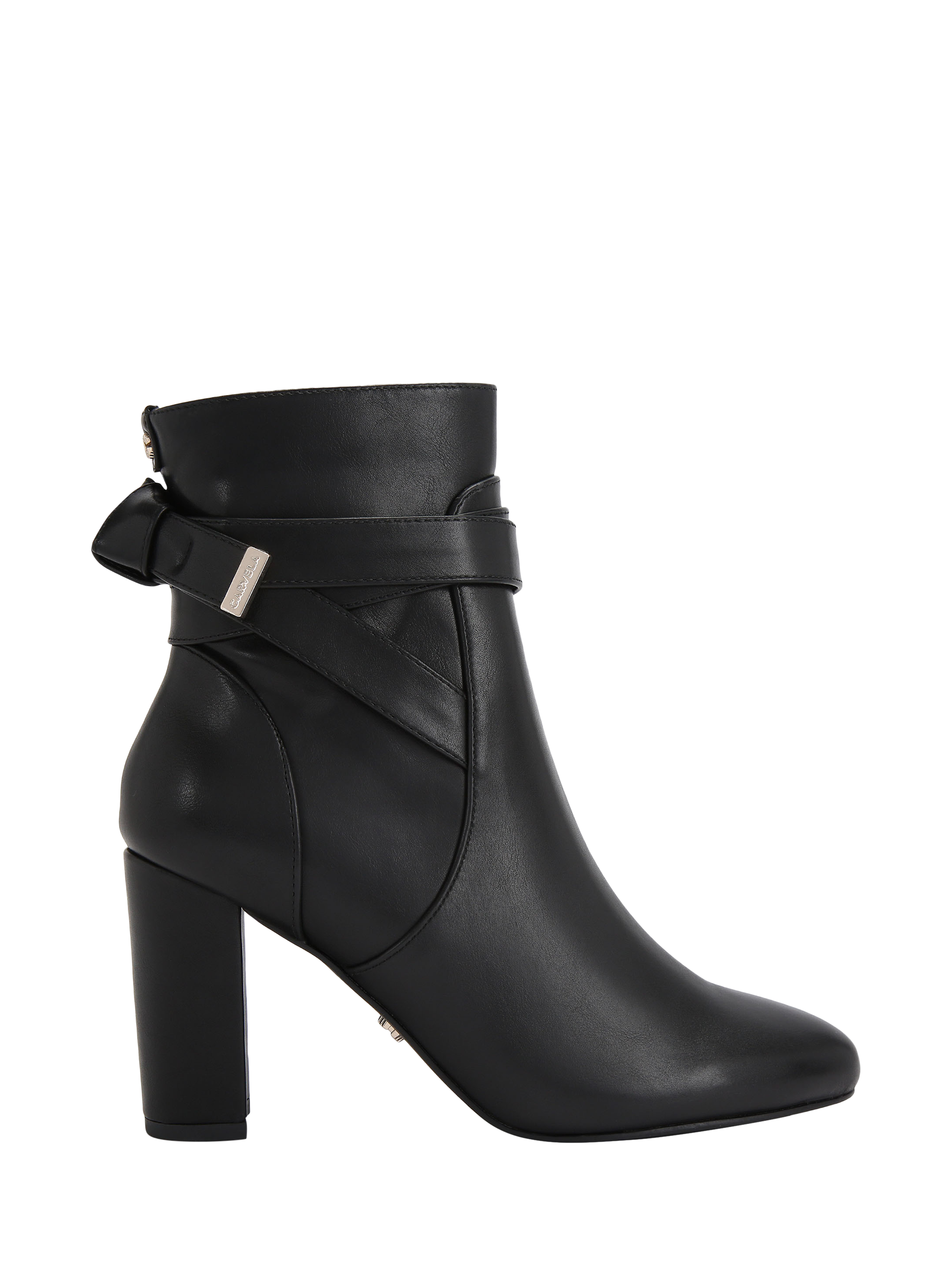 Product image 1 of 4, which shows Carvela Tempt Wide Fit Heeled Ankle Boots, Black/Comb, 3