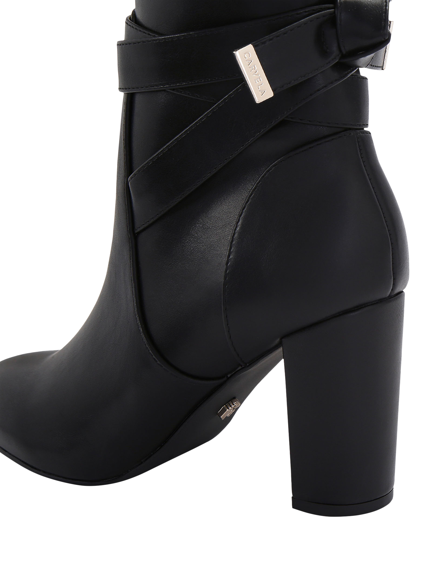 Product image 4 of 4, which shows Carvela Tempt Wide Fit Heeled Ankle Boots, Black/Comb, 3