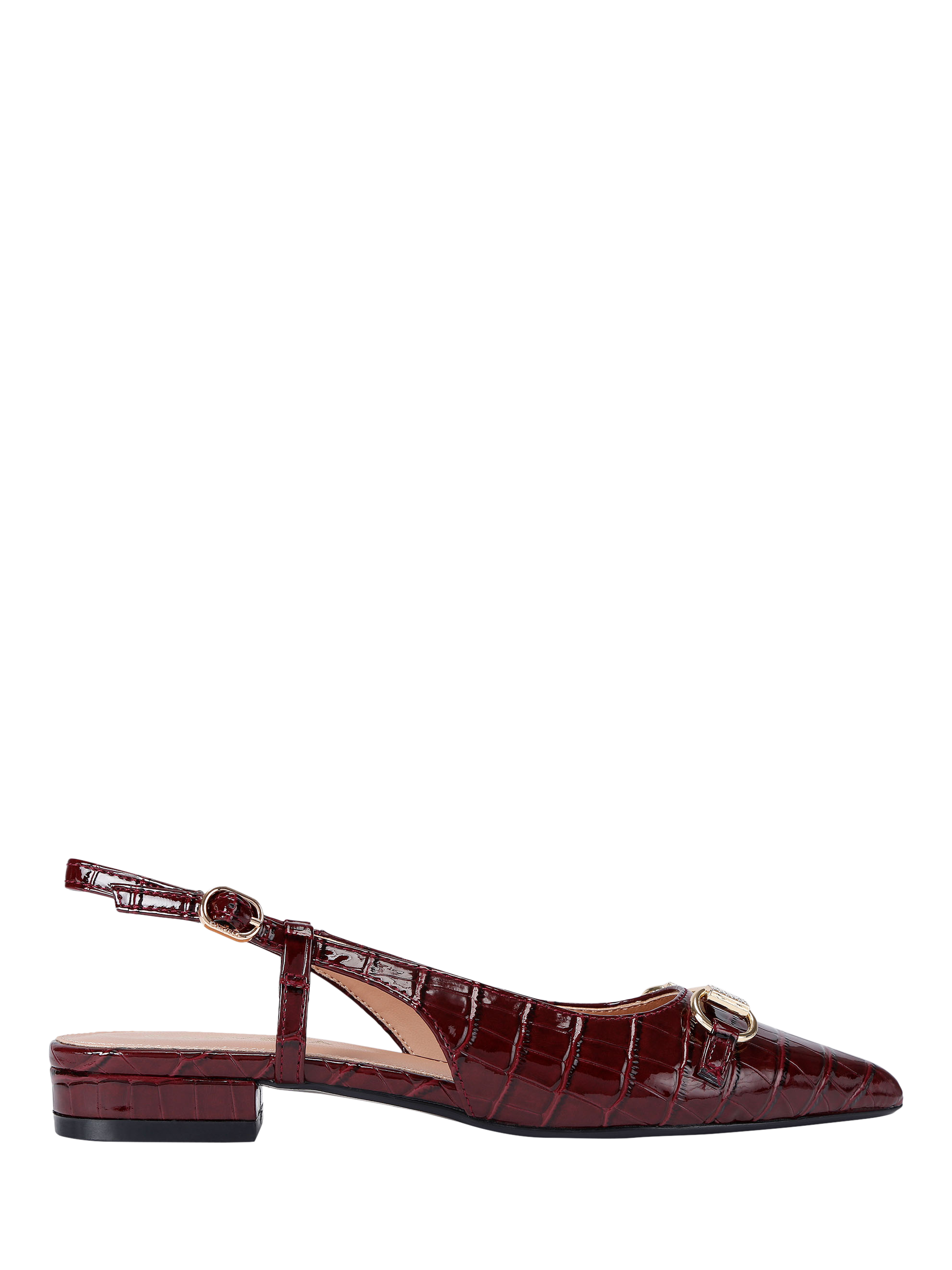 Product image 1 of 4, which shows Carvela Valentina Pointed Slingback Loafers, Wine Comb, 3