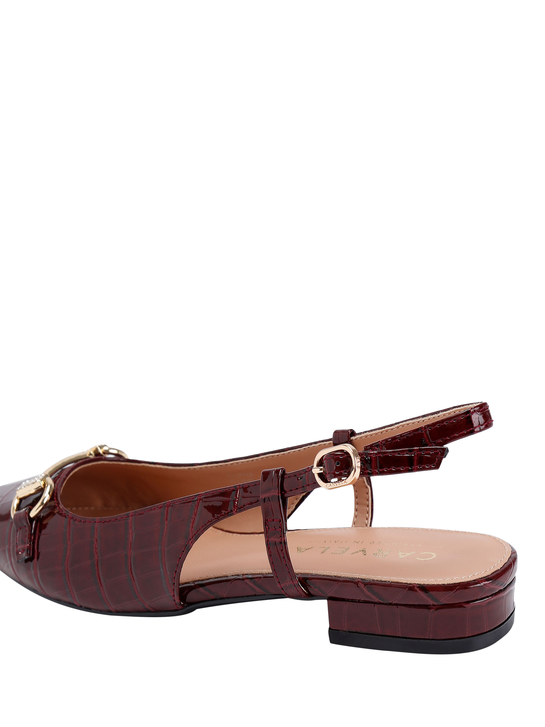 Product image 4 of 4, which shows Carvela Valentina Pointed Slingback Loafers, Wine Comb, 3