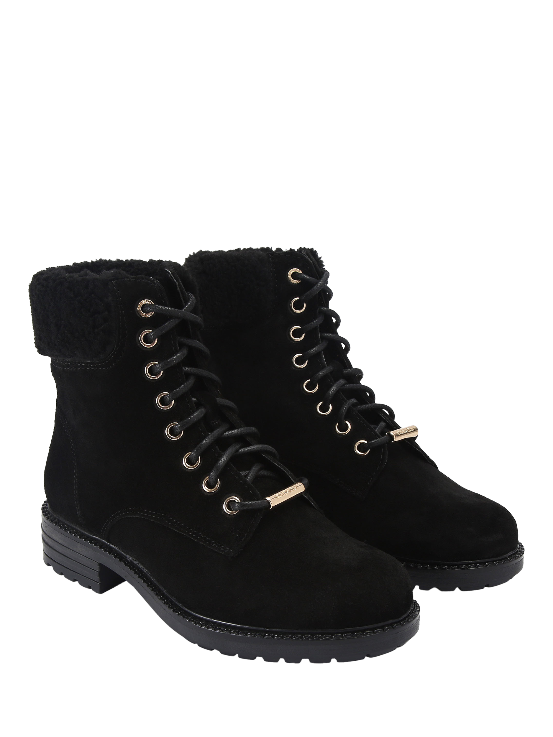 Product image 4 of 4, which shows Carvela Russ Suede Ankle Boots, Black, 3