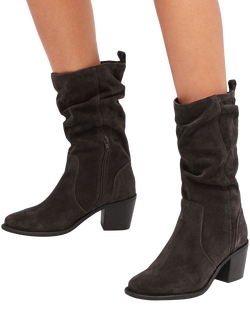 Carvela Secil Suede Calf Boots, Dark Grey - view 2, Dark Grey