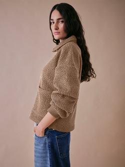 Cape Cove Zip Through Borg Jacket, Camel, Camel