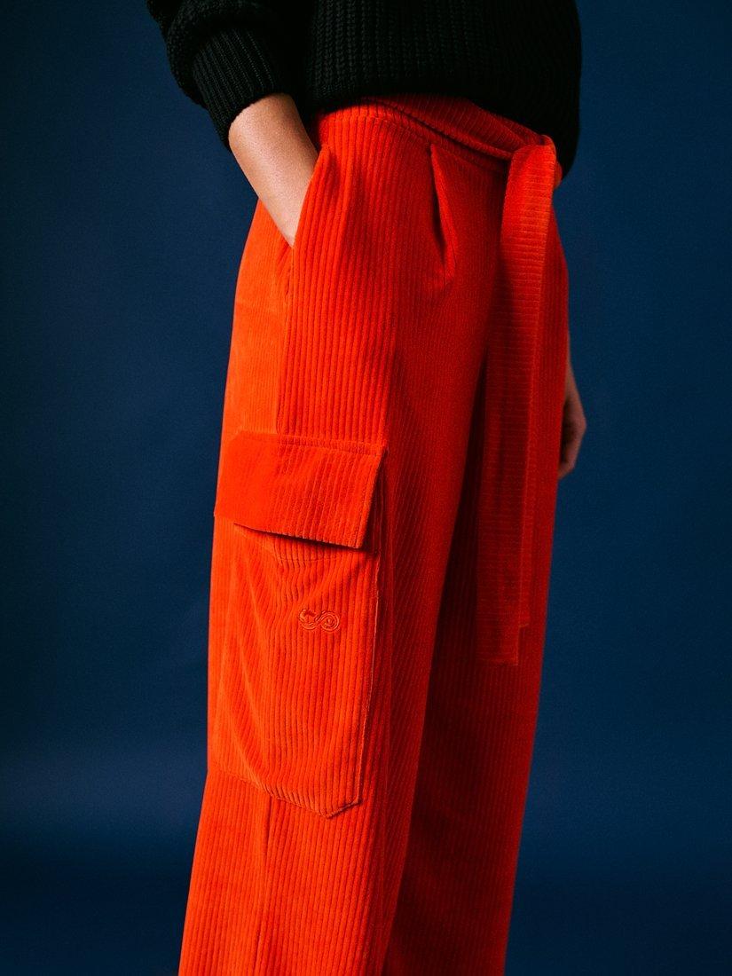 Product image 6 of 6, which shows Cape Cove Marley Corduroy Trousers, Red, XS