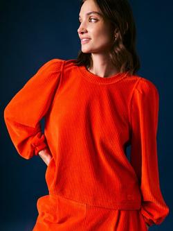 Cape Cove Marley Corduroy Velour Top, Red, Red