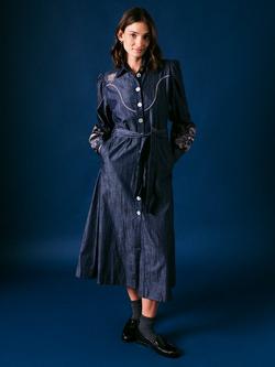 Cape Cove Forage Denim Shirt Dress, Blue, Blue