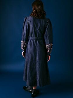 Cape Cove Forage Denim Shirt Dress, Blue - view 2, Blue