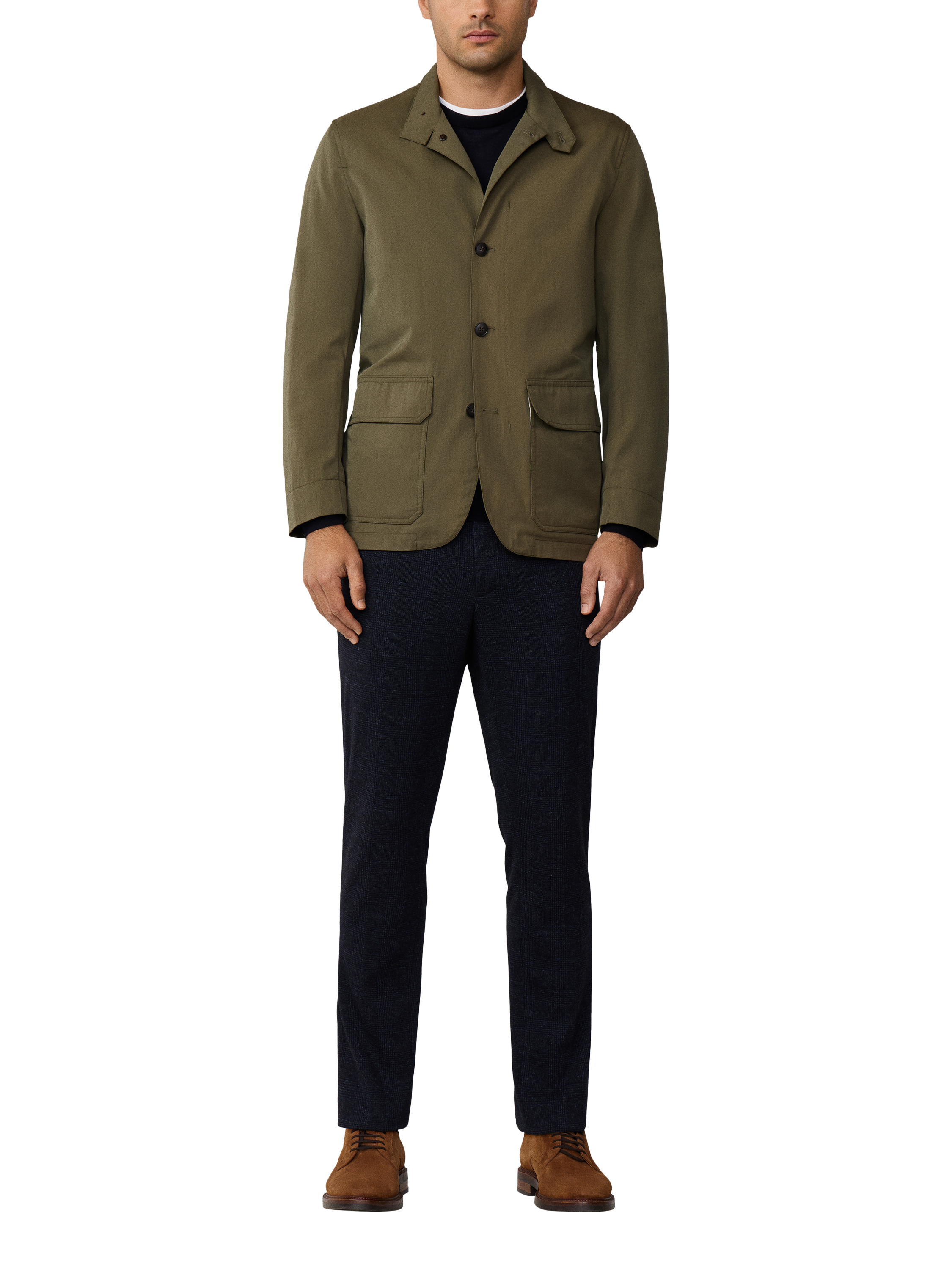 Product image 2 of 8, which shows Hackett London Lightweight Pocket Blazer, Cargo Green, XXL