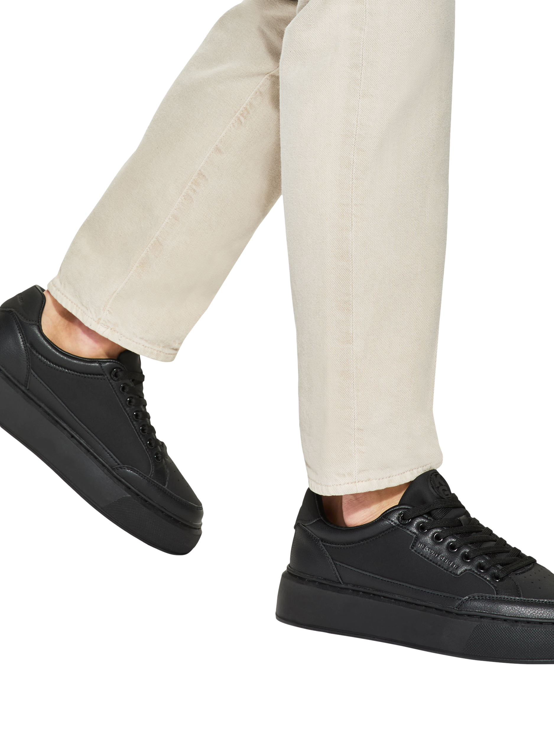 Product image 2 of 4, which shows KG Kurt Geiger Kinsley Retro Lace Up Trainers, Black, 7