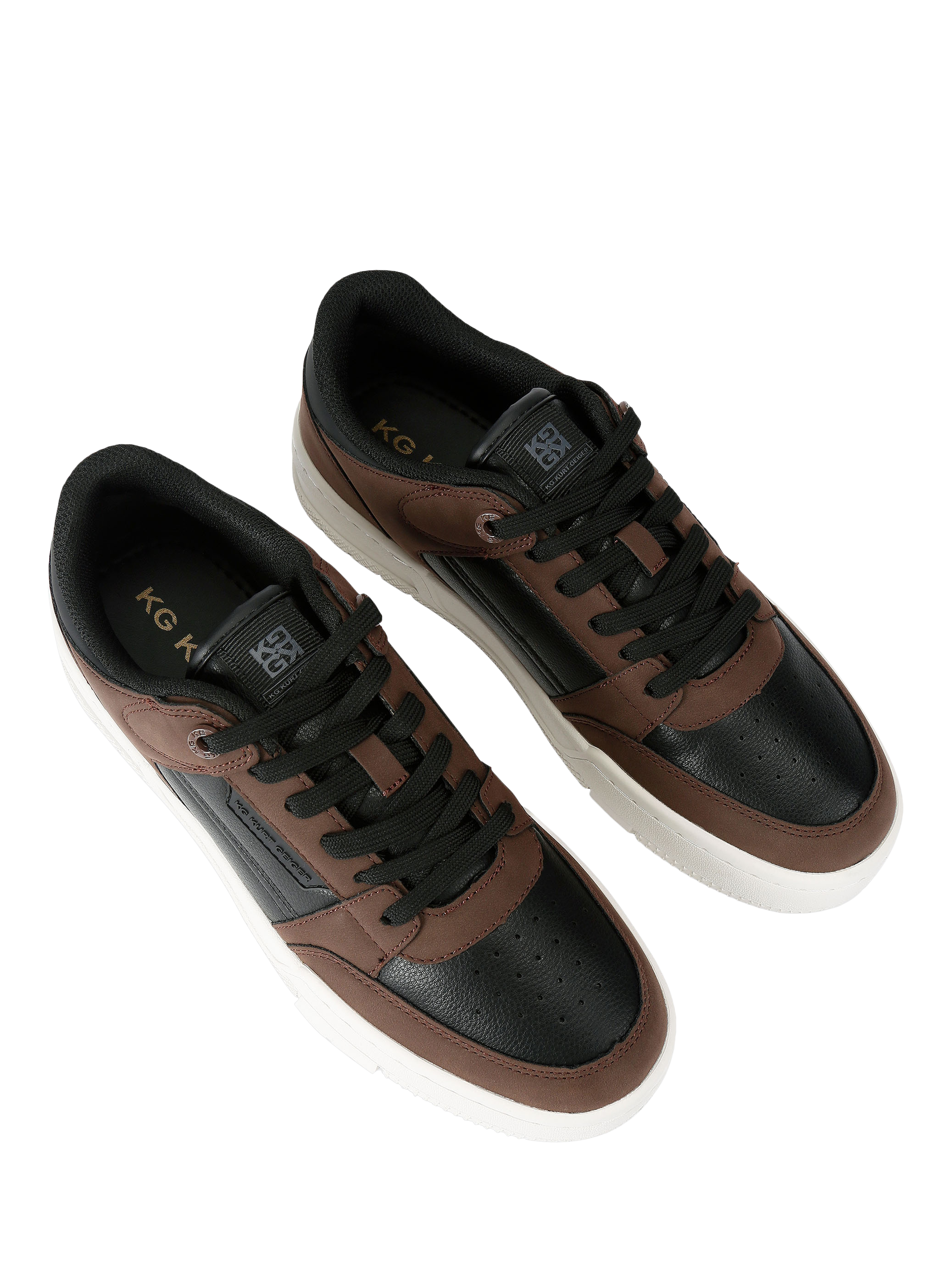 Product image 3 of 4, which shows KG Kurt Geiger Storm Retro Lace Up Trainers, Black/Brown, 7