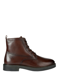 KG Kurt Geiger Douglas Lace Up Leather Ankle Boots, Brown, Brown
