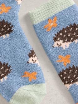 White Stuff Hedgehog Ankle Socks, Light Blue/Multi - view 2, Light Blue/Multi