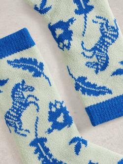 White Stuff Zebra Ankle Socks, Light Green/Multi - view 2, Light Green/Multi