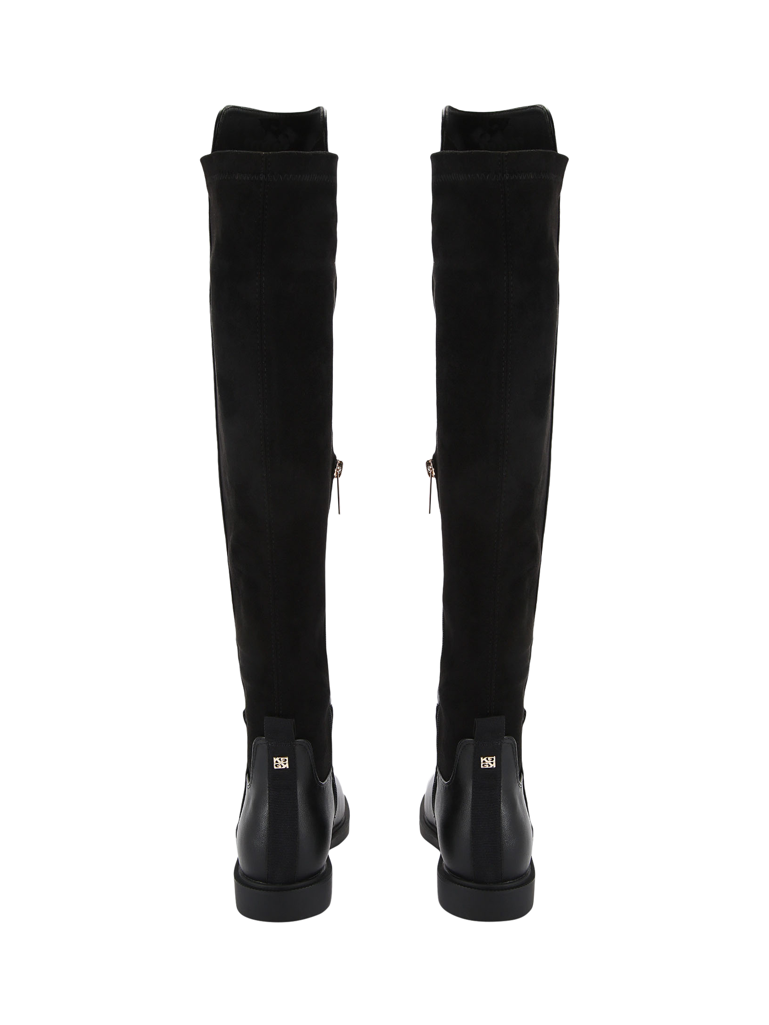 Product image 4 of 4, which shows KG Kurt Geiger Stratton Canvas Knee High Boots, Black, 3
