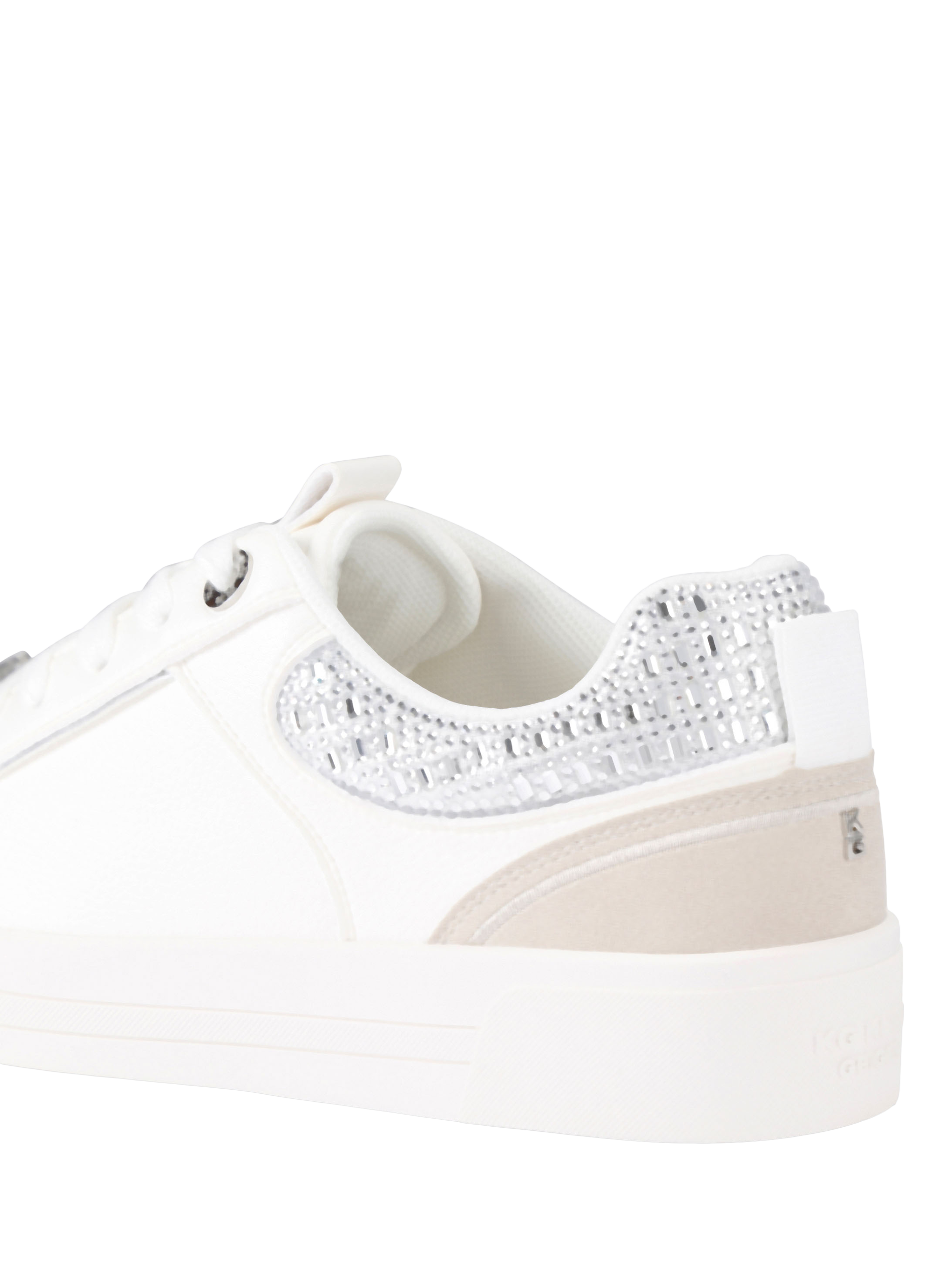 Product image 4 of 5, which shows KG Kurt Geiger Lillian Gem Trainers, White/Silver, 3