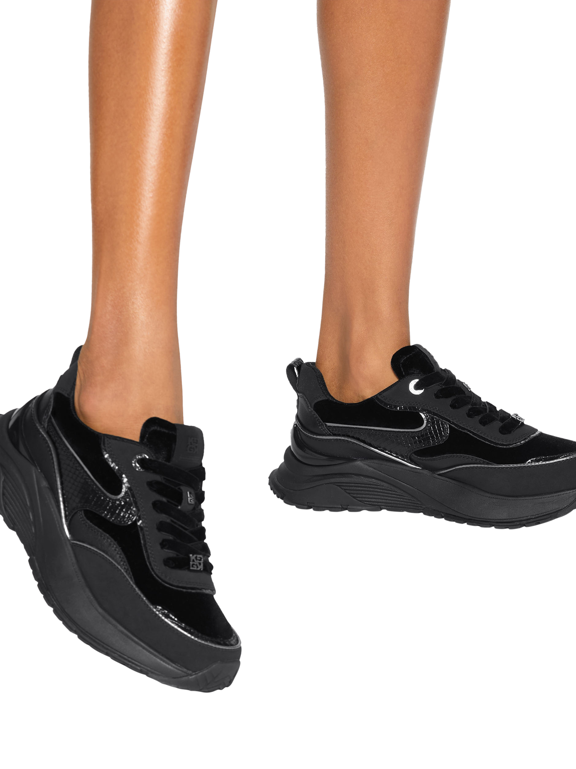 Product image 2 of 4, which shows Kurt Geiger London Lisbon Trainers, Black, 3