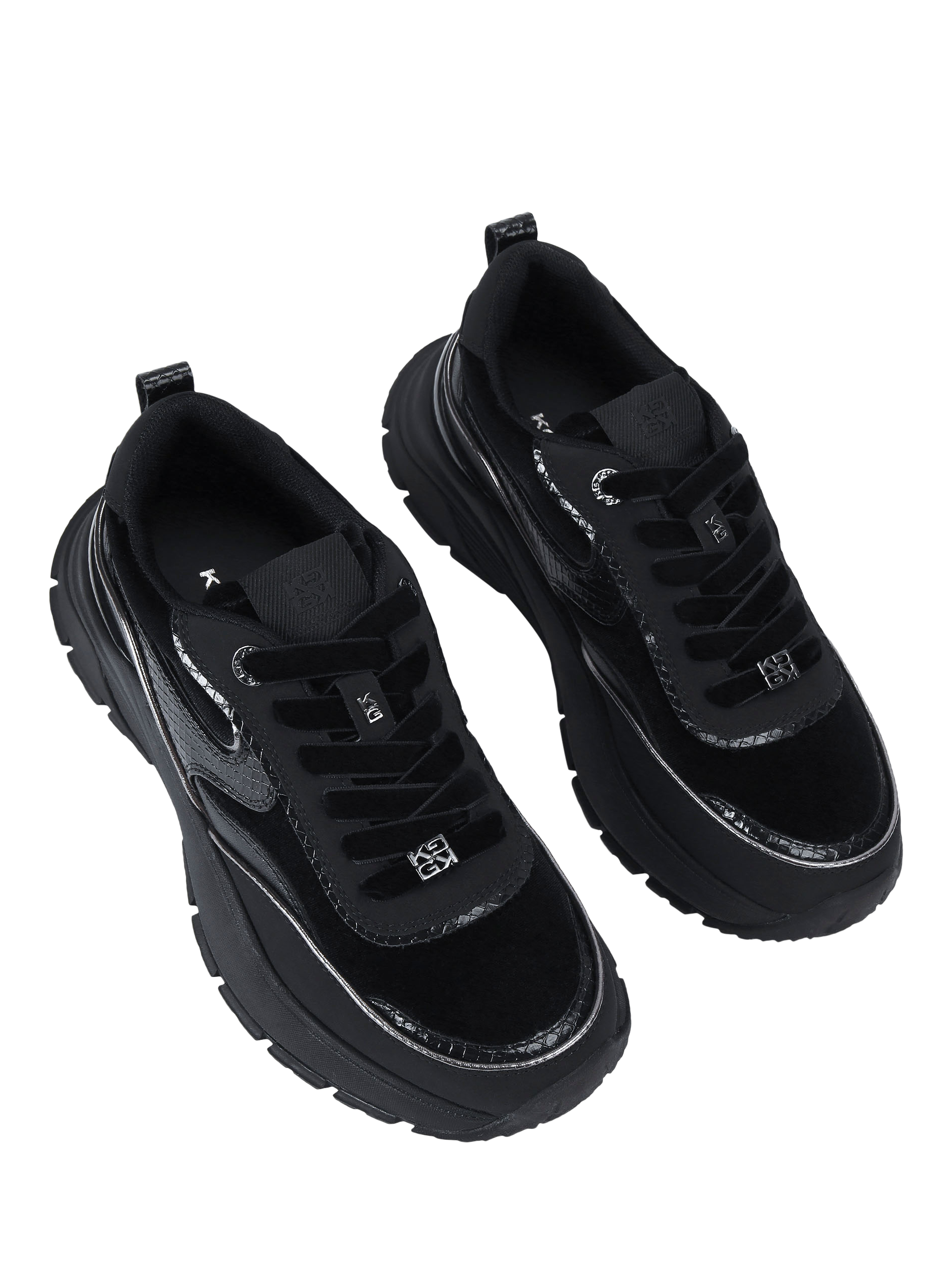 Product image 3 of 4, which shows Kurt Geiger London Lisbon Trainers, Black, 3