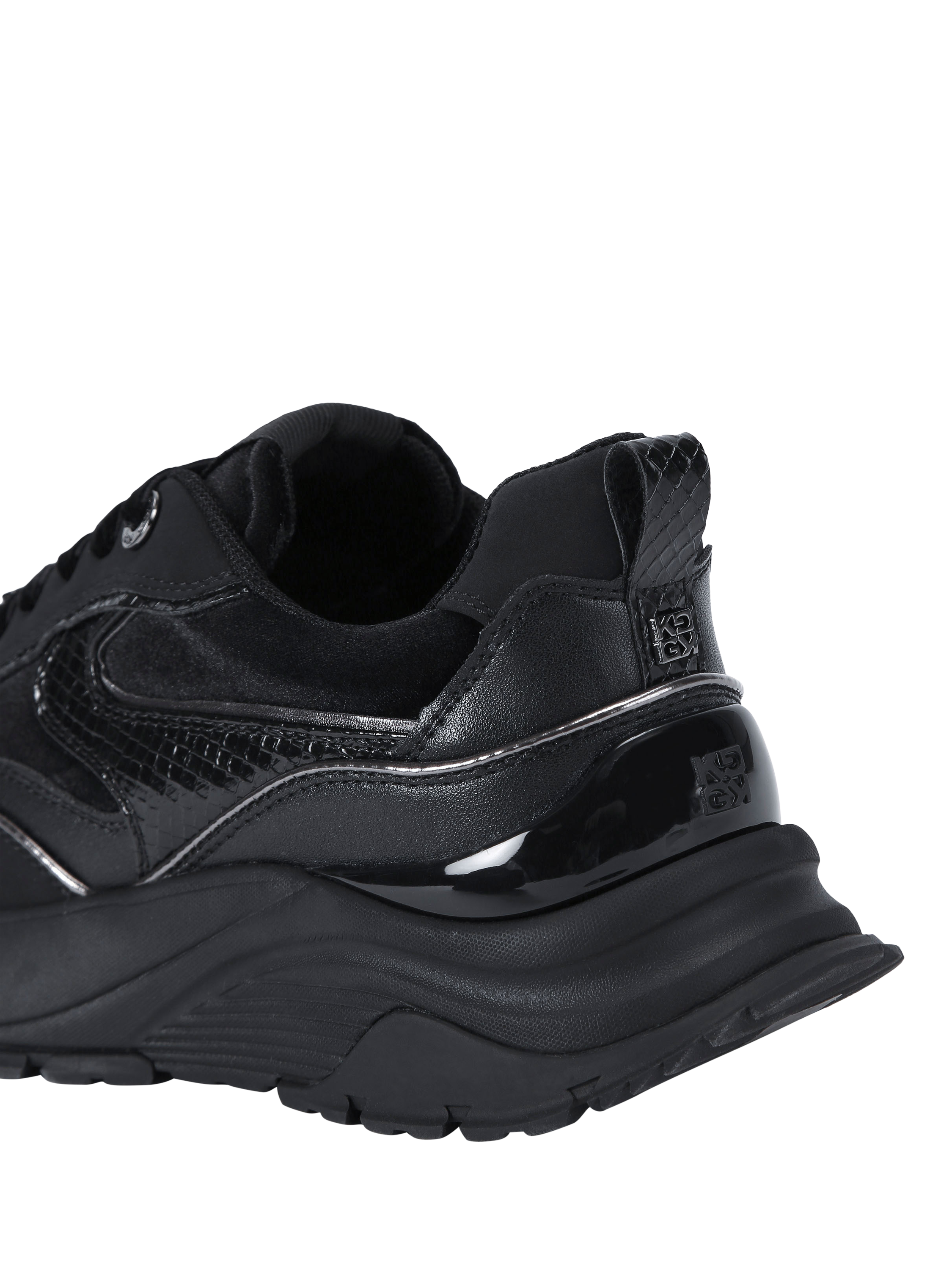 Product image 4 of 4, which shows Kurt Geiger London Lisbon Trainers, Black, 3